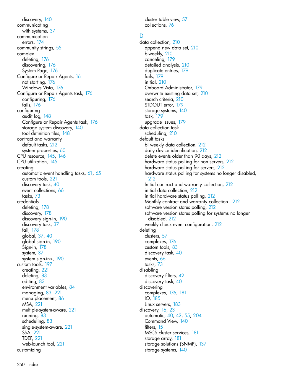 HP Systems Insight Manager User Manual | Page 250 / 256