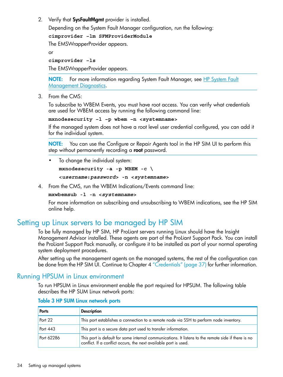 Setting up linux servers to be managed by hp sim, Running hpsum in linux environment | HP Systems Insight Manager User Manual | Page 34 / 256