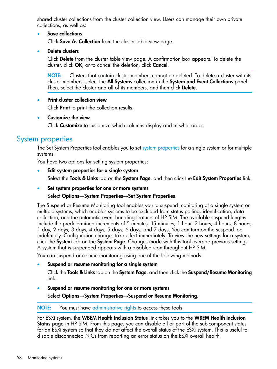 System properties | HP Systems Insight Manager User Manual | Page 58 / 256