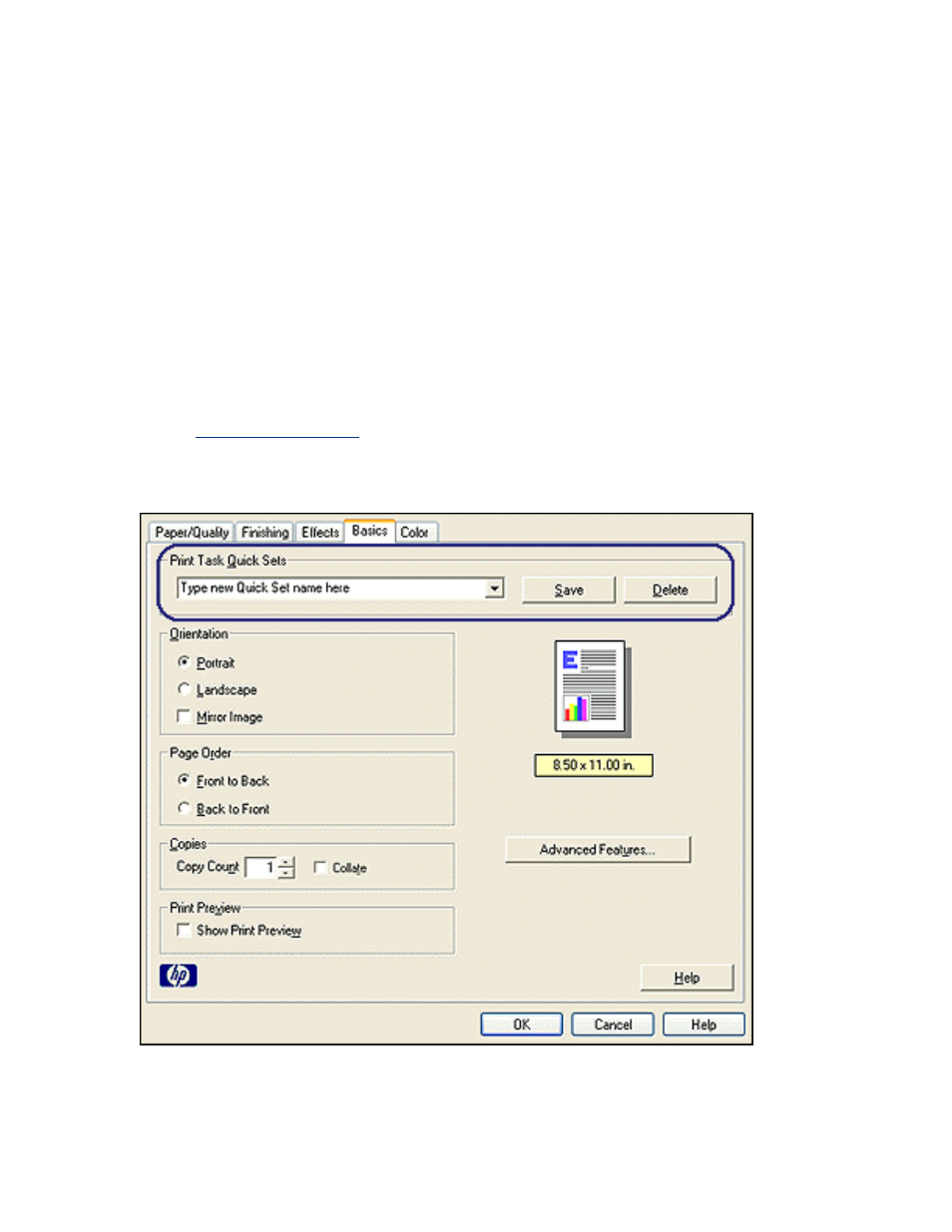 Print task quick sets | HP Deskjet 5650 User Manual | Page 13 / 165