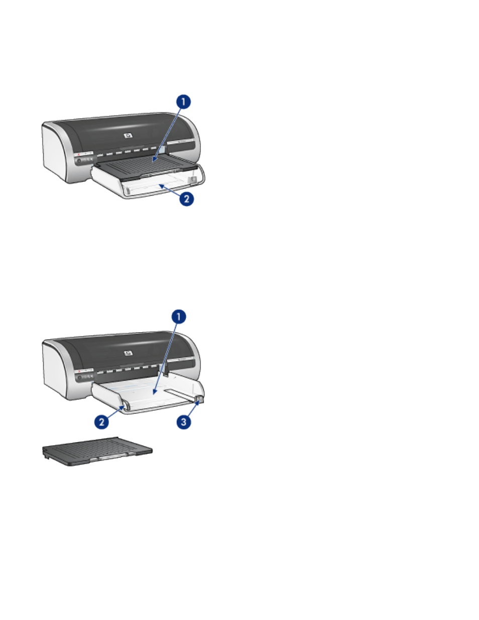 Paper trays, In tray | HP Deskjet 5650 User Manual | Page 21 / 165