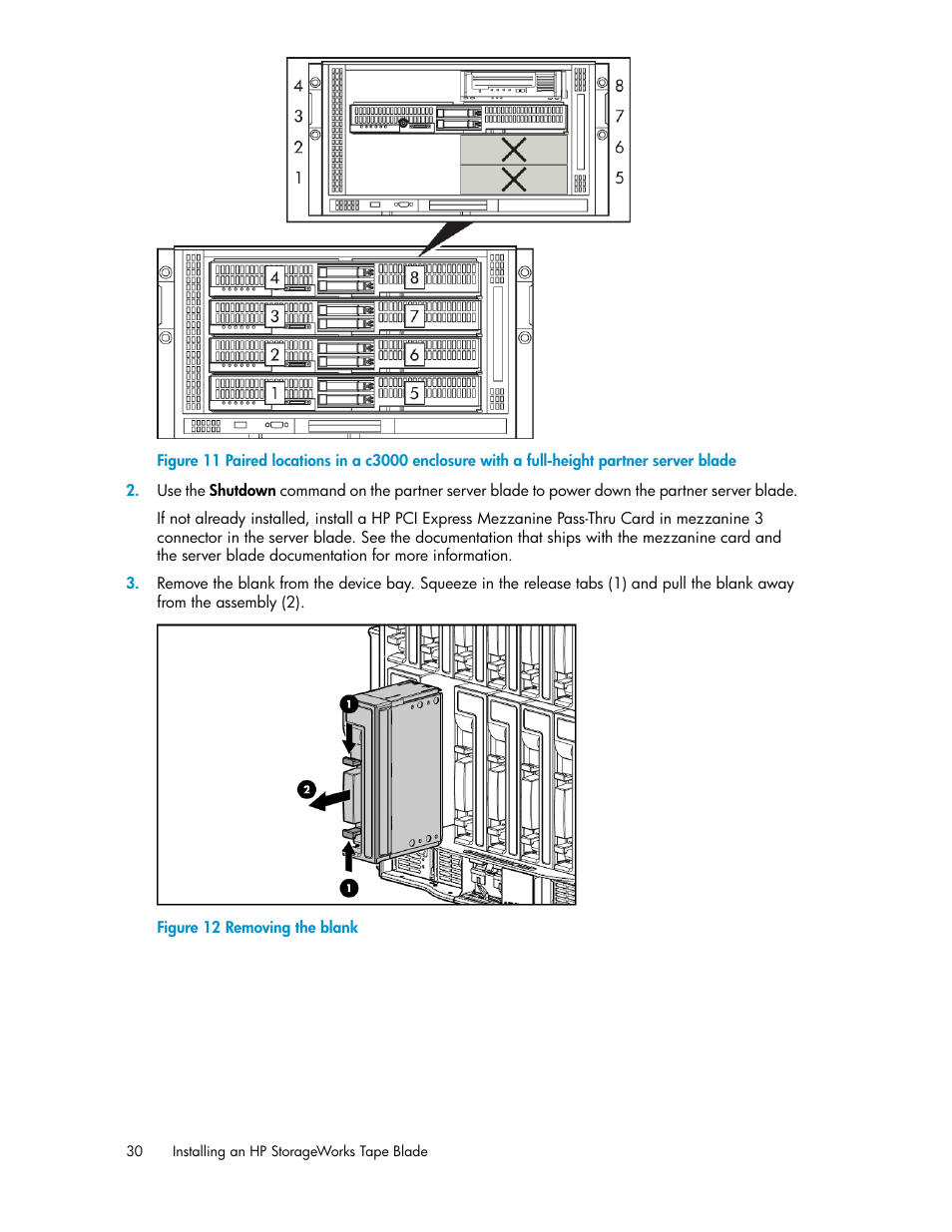 Removing the blank | HP StoreEver LTO Ultrium Tape Blades User Manual | Page 30 / 84