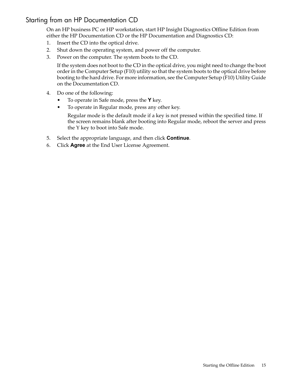 Starting from an hp documentation cd | HP Insight Diagnostics Software User Manual | Page 15 / 42