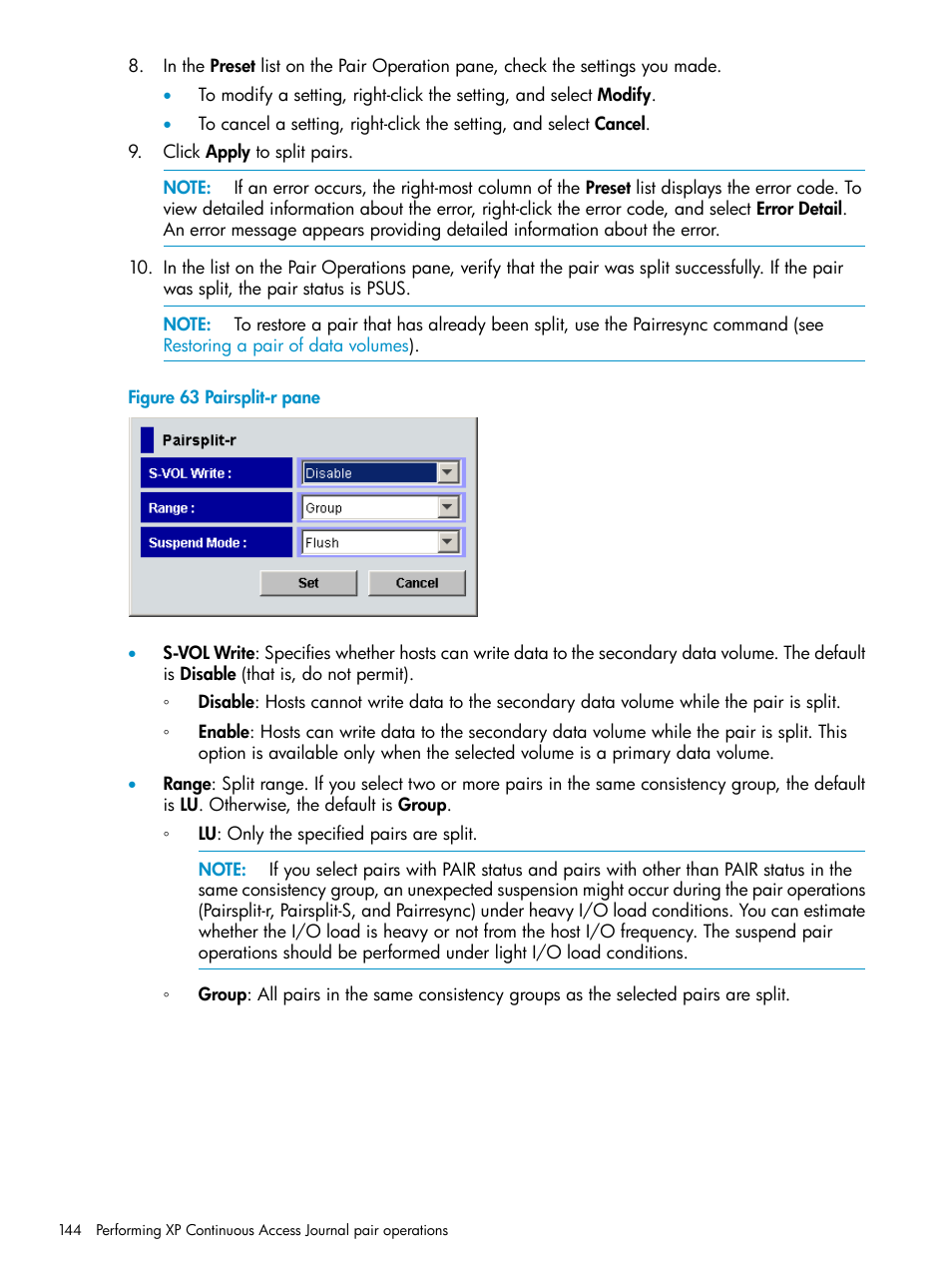 HP XP Continuous Access Software User Manual | Page 144 / 215