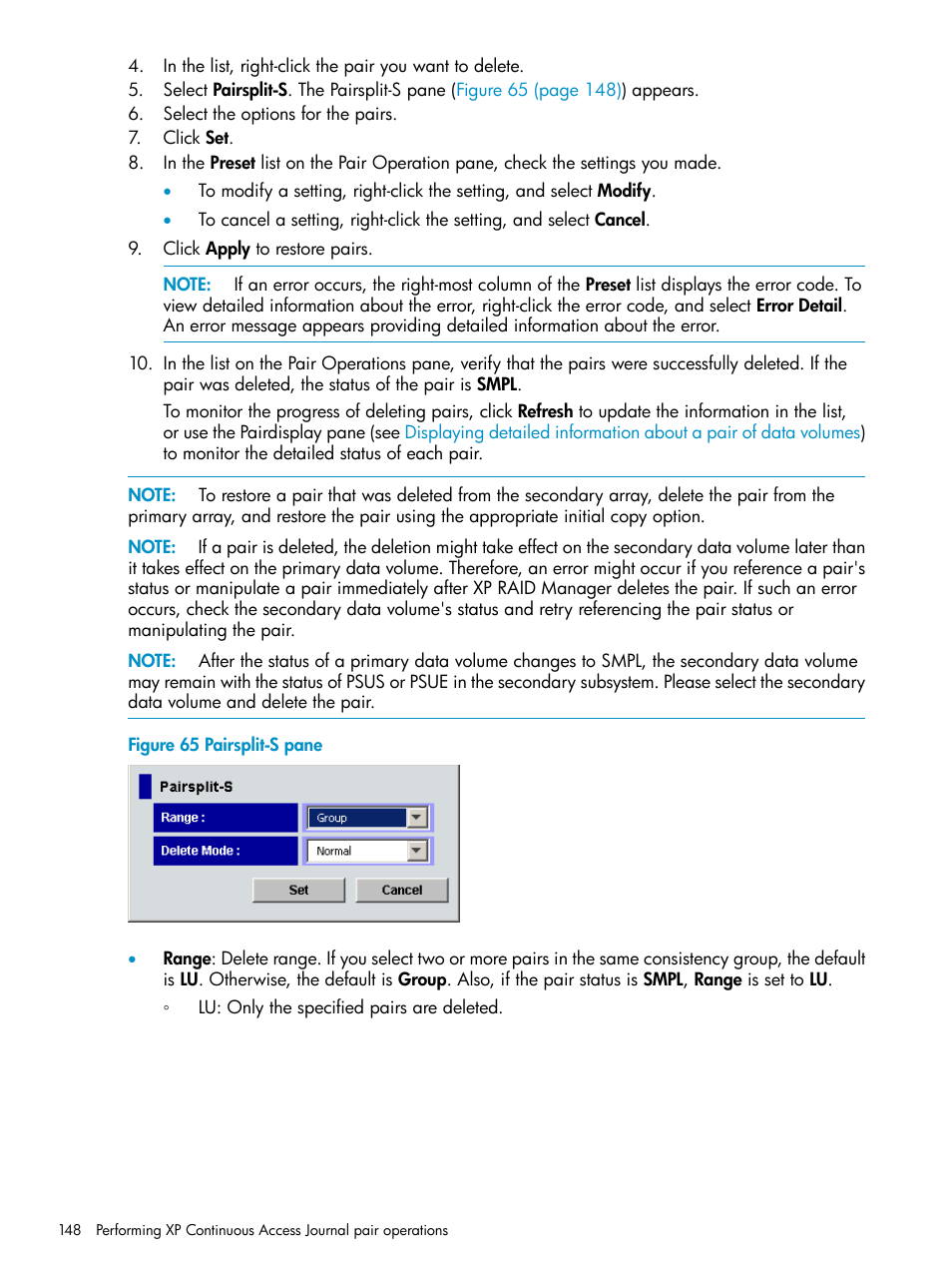 HP XP Continuous Access Software User Manual | Page 148 / 215