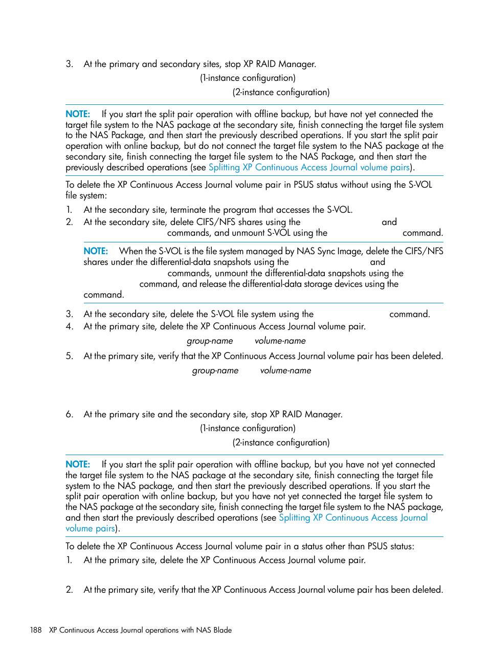 HP XP Continuous Access Software User Manual | Page 188 / 215