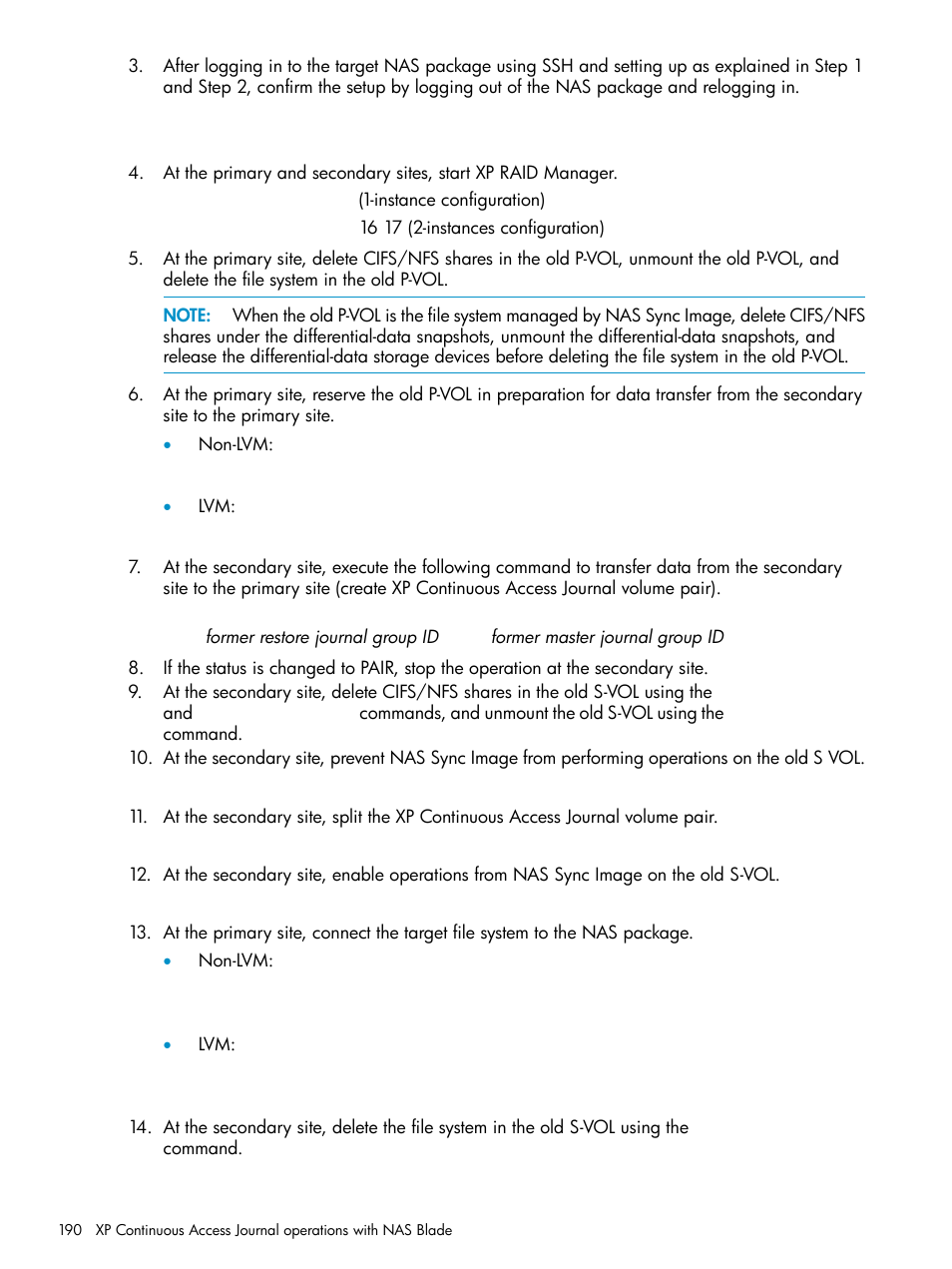 HP XP Continuous Access Software User Manual | Page 190 / 215