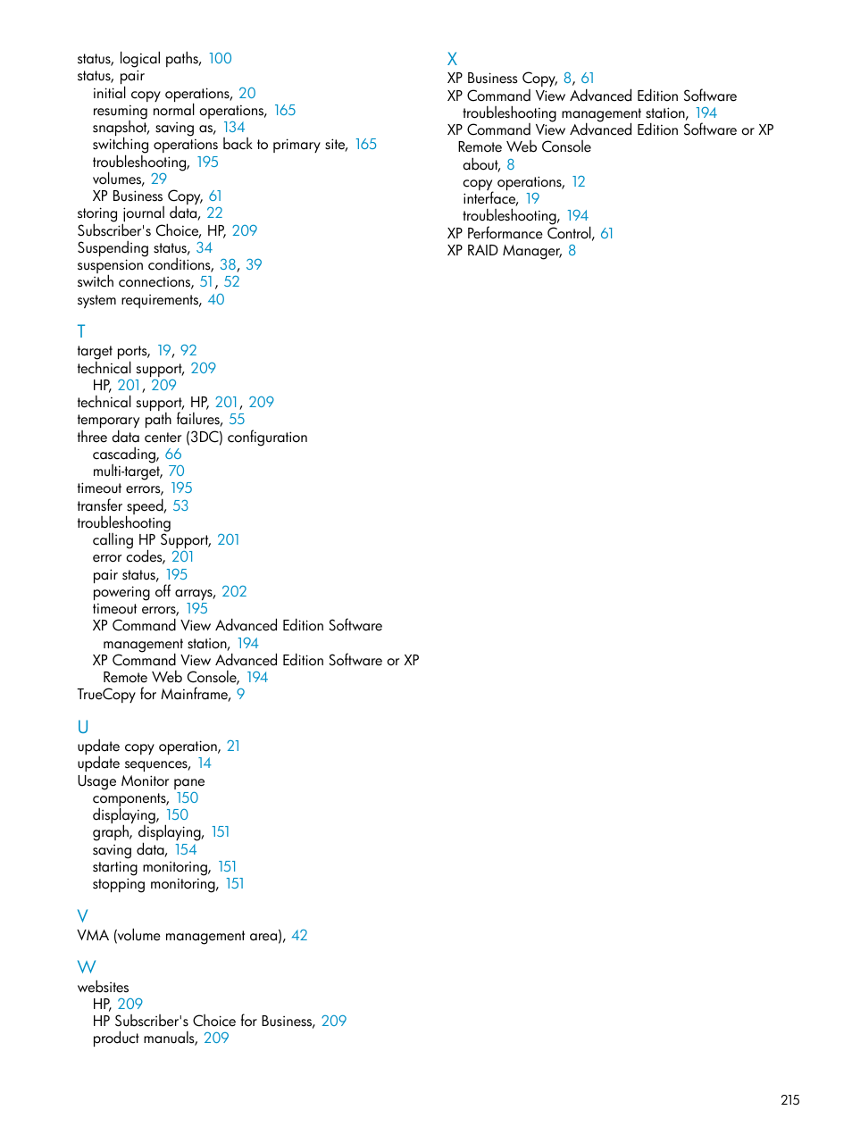 HP XP Continuous Access Software User Manual | Page 215 / 215