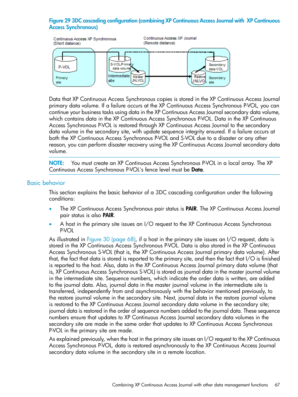 Basic behavior | HP XP Continuous Access Software User Manual | Page 67 / 215