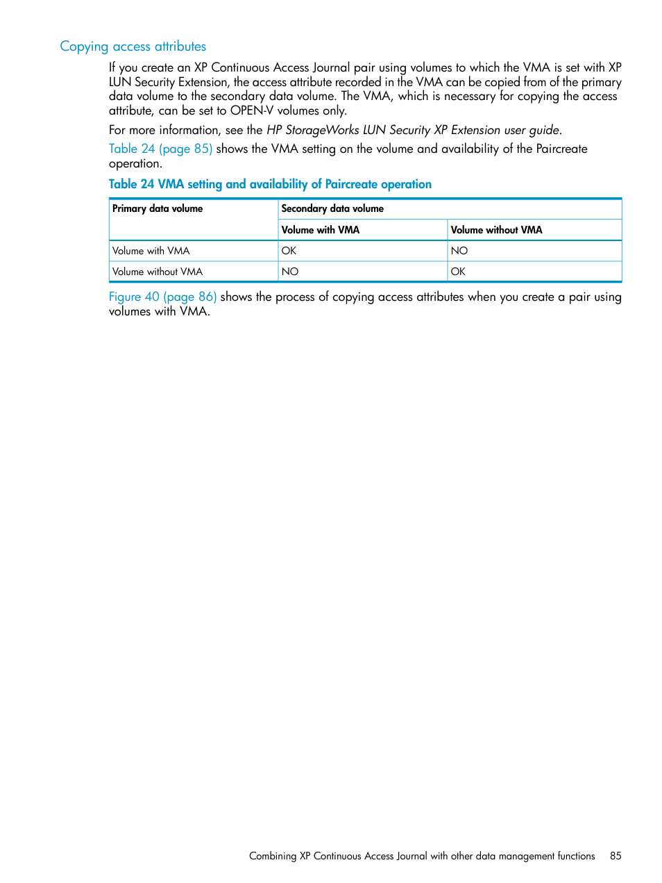 Copying access attributes | HP XP Continuous Access Software User Manual | Page 85 / 215