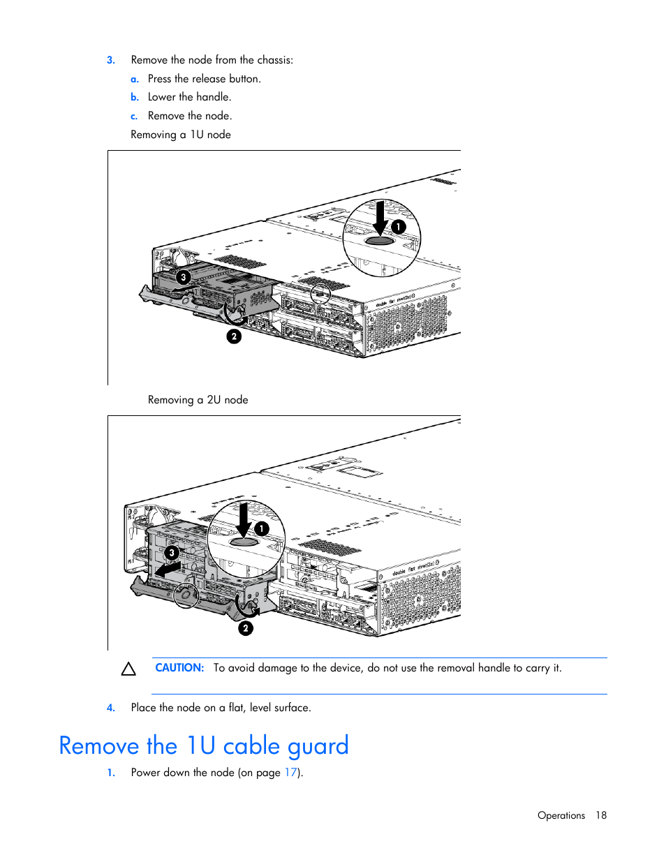 Remove the 1u cable guard | HP ProLiant SL210t Gen8 Server User Manual | Page 18 / 103