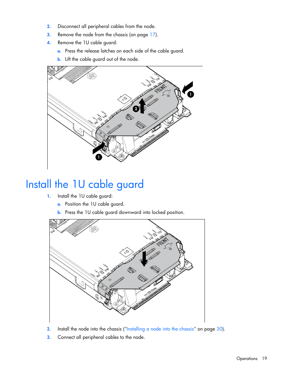 Install the 1u cable guard | HP ProLiant SL210t Gen8 Server User Manual | Page 19 / 103