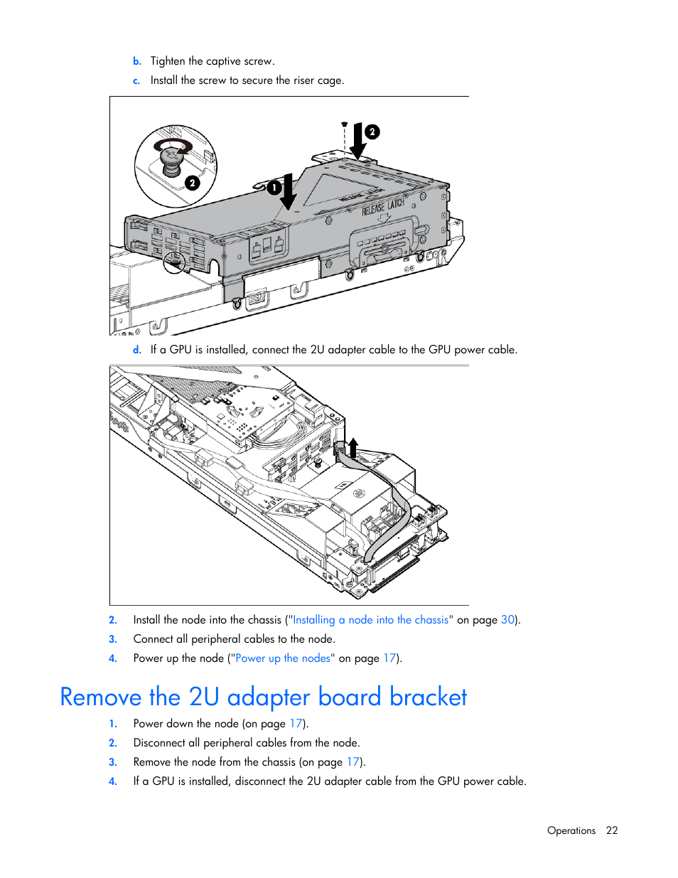 Remove the 2u adapter board bracket | HP ProLiant SL210t Gen8 Server User Manual | Page 22 / 103