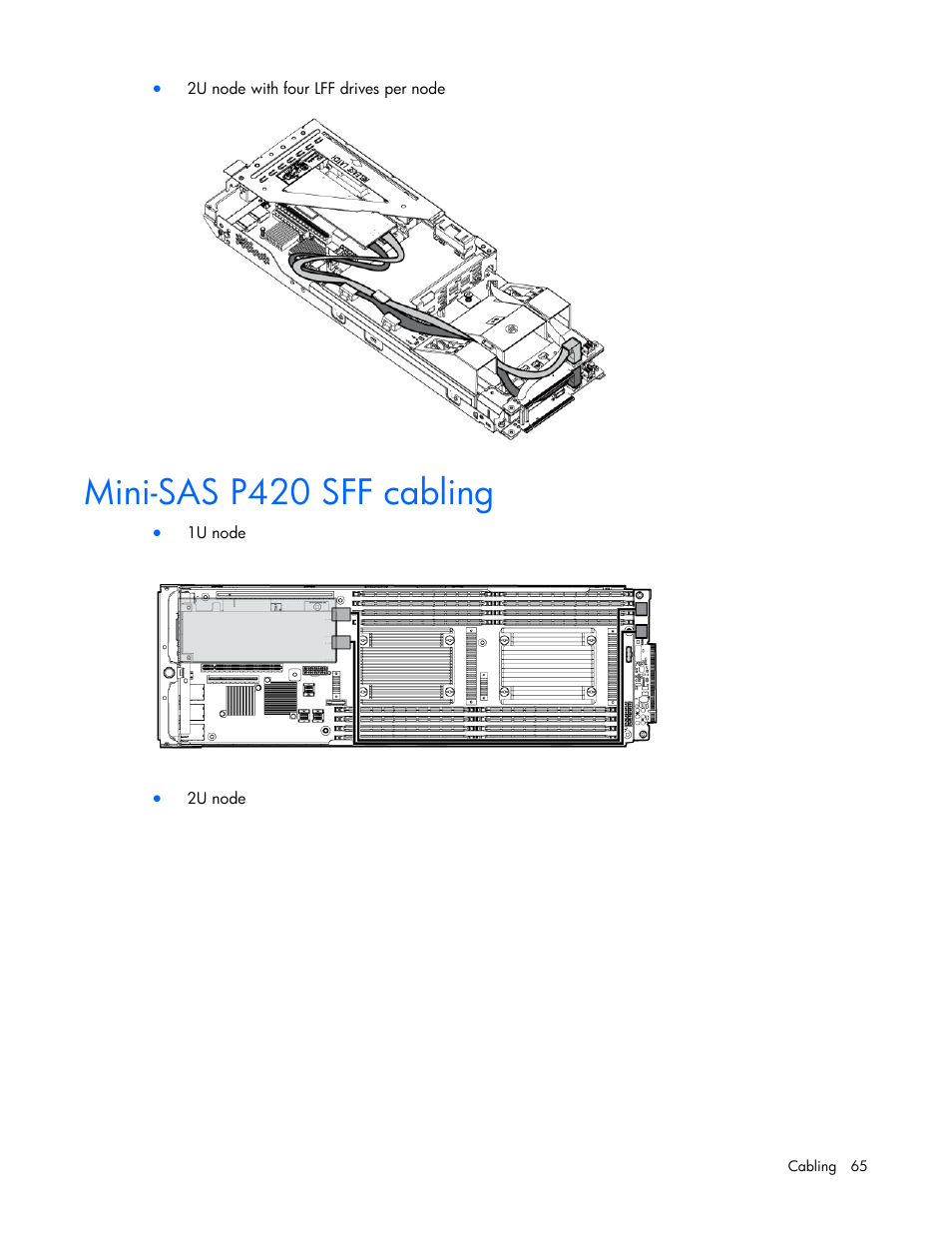 Mini-sas p420 sff cabling | HP ProLiant SL210t Gen8 Server User Manual | Page 65 / 103