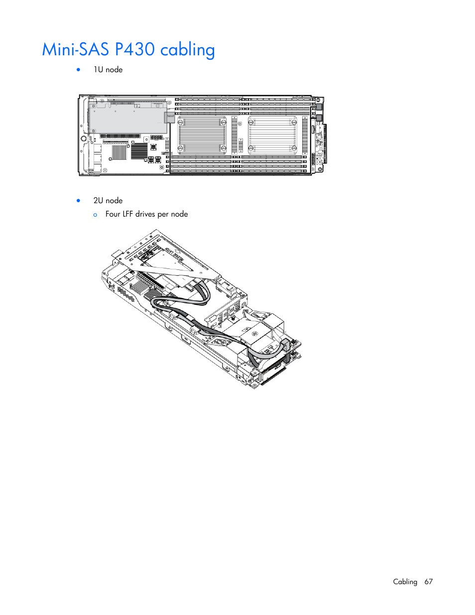Mini-sas p430 cabling | HP ProLiant SL210t Gen8 Server User Manual | Page 67 / 103