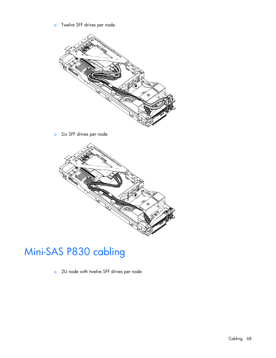 Mini-sas p830 cabling | HP ProLiant SL210t Gen8 Server User Manual | Page 68 / 103