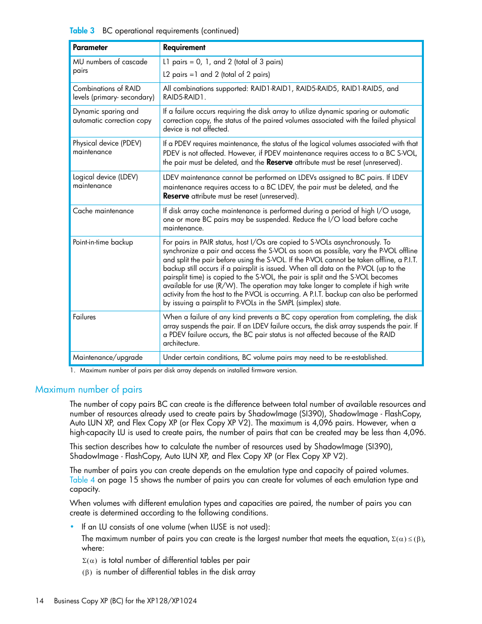 Maximum number of pairs | HP XP Business Copy Software User Manual | Page 14 / 70