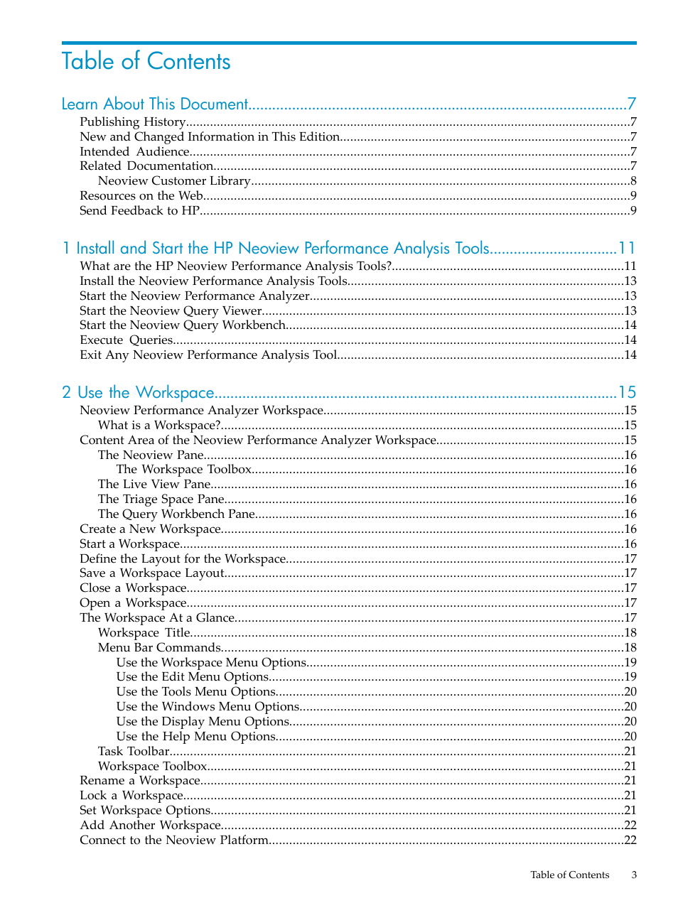 HP Neoview Release 2.5 Software User Manual | Page 3 / 114