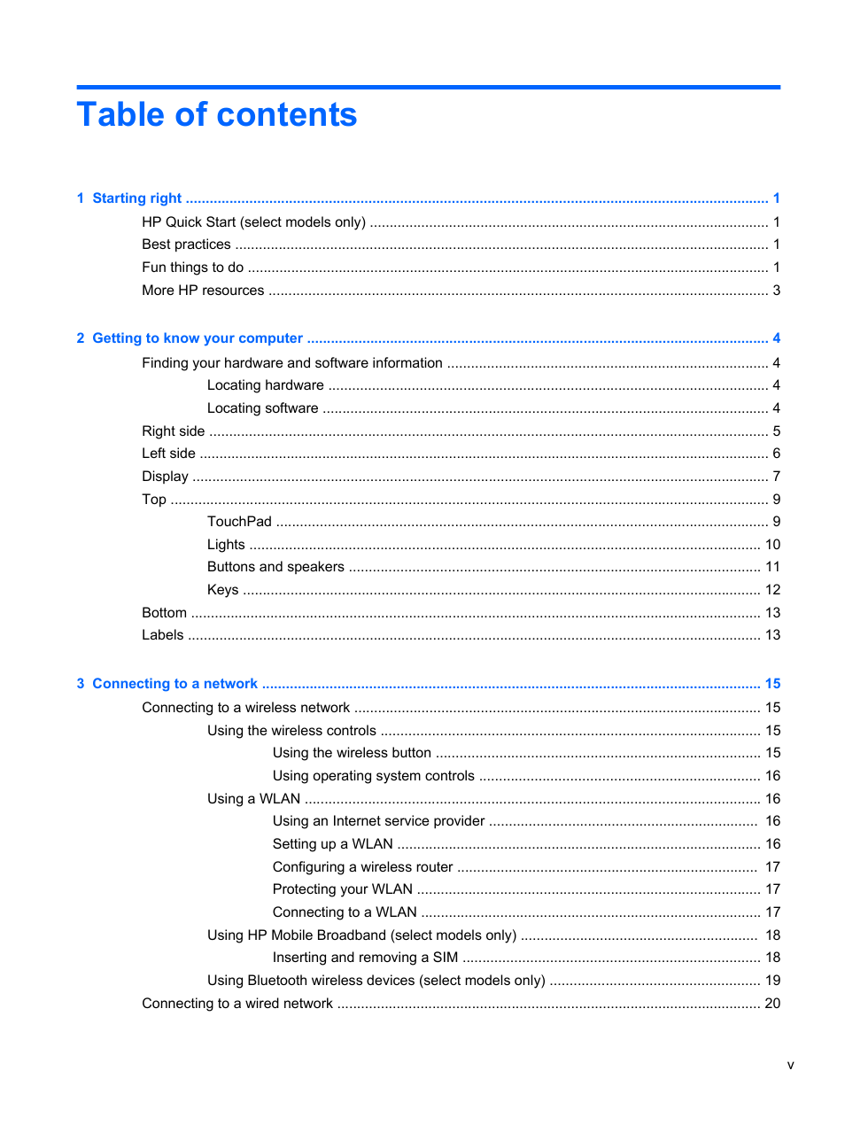 HP ENVY TouchSmart 14-k120us Ultrabook User Manual | Page 5 / 82