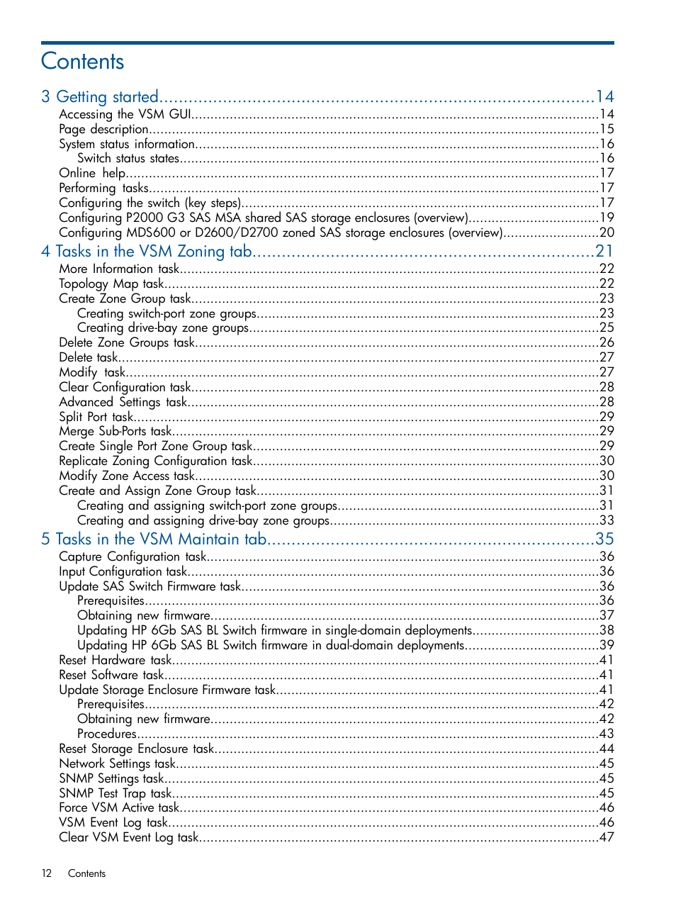 HP 6Gb SAS Switch for HP BladeSystem c-Class User Manual | Page 12 / 85