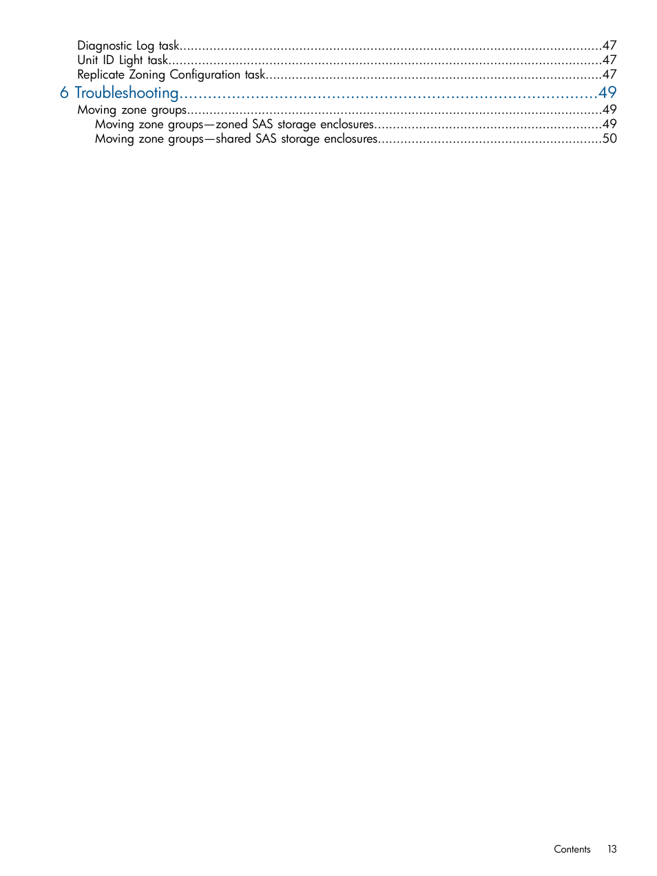 6 troubleshooting | HP 6Gb SAS Switch for HP BladeSystem c-Class User Manual | Page 13 / 85