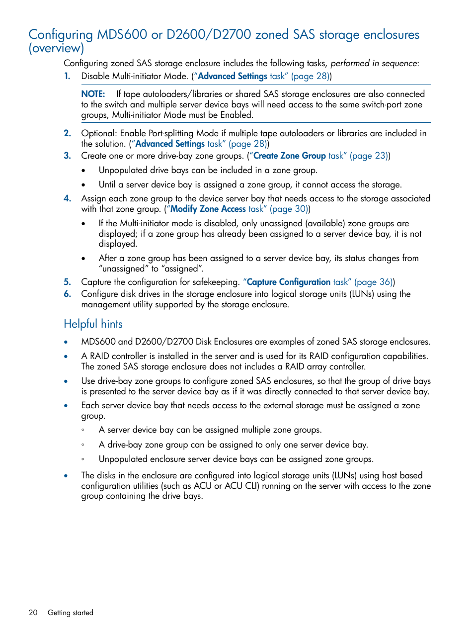 Helpful hints | HP 6Gb SAS Switch for HP BladeSystem c-Class User Manual | Page 20 / 85