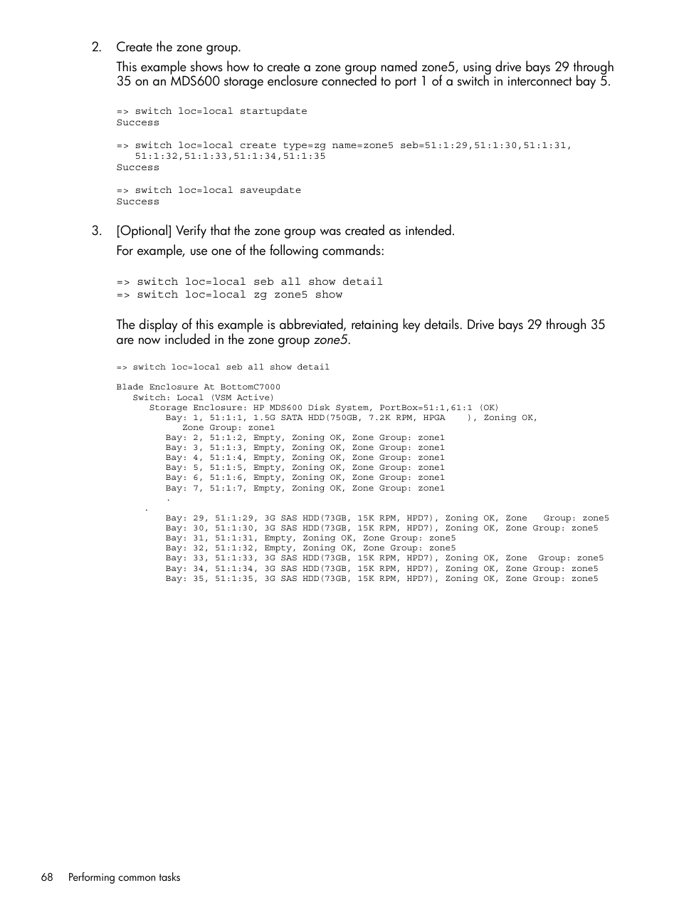 HP 6Gb SAS Switch for HP BladeSystem c-Class User Manual | Page 68 / 85