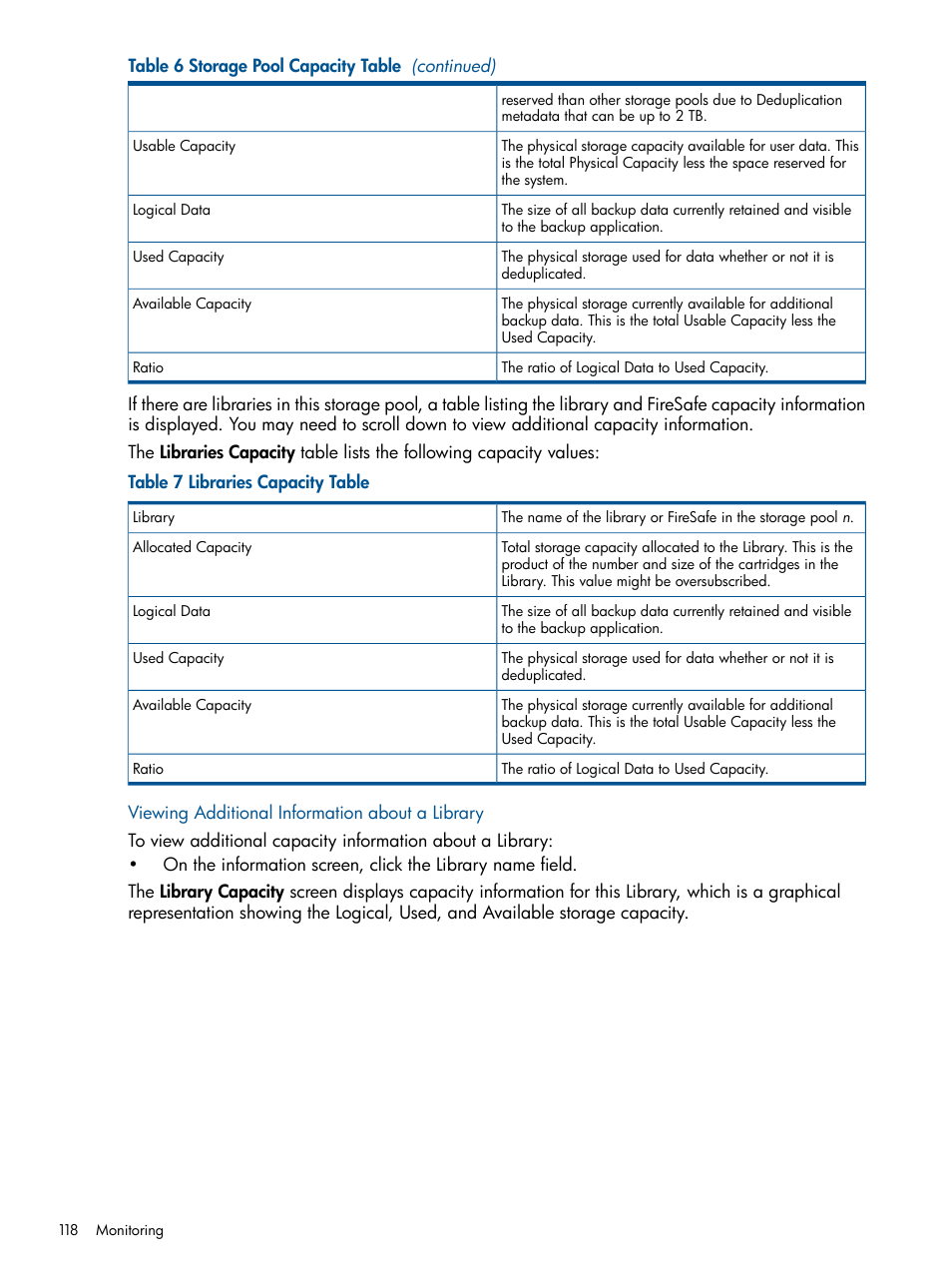 Viewing additional information about a library | HP 12000 Virtual Library System EVA Gateway User Manual | Page 118 / 210