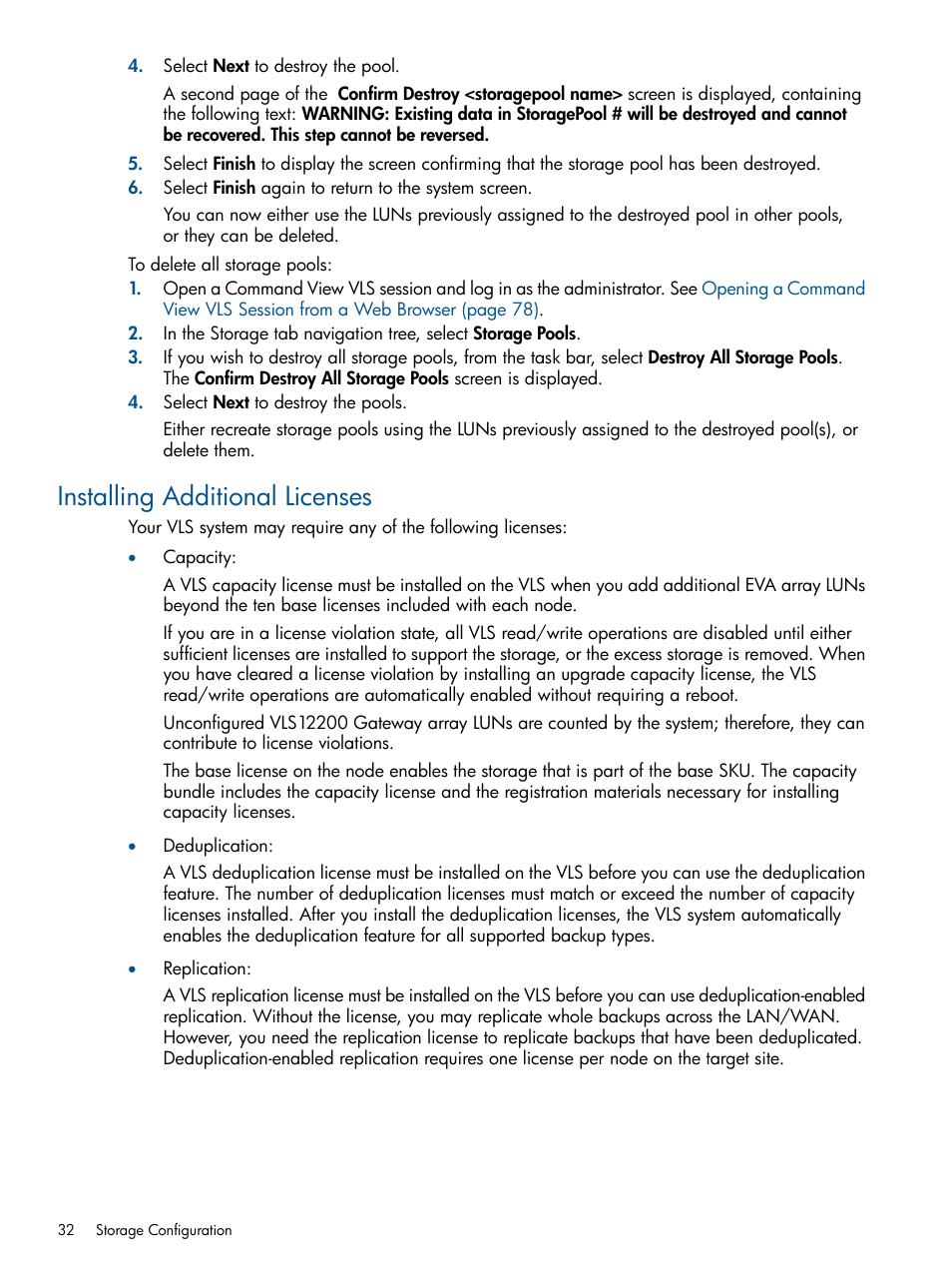 Installing additional licenses | HP 12000 Virtual Library System EVA Gateway User Manual | Page 32 / 210