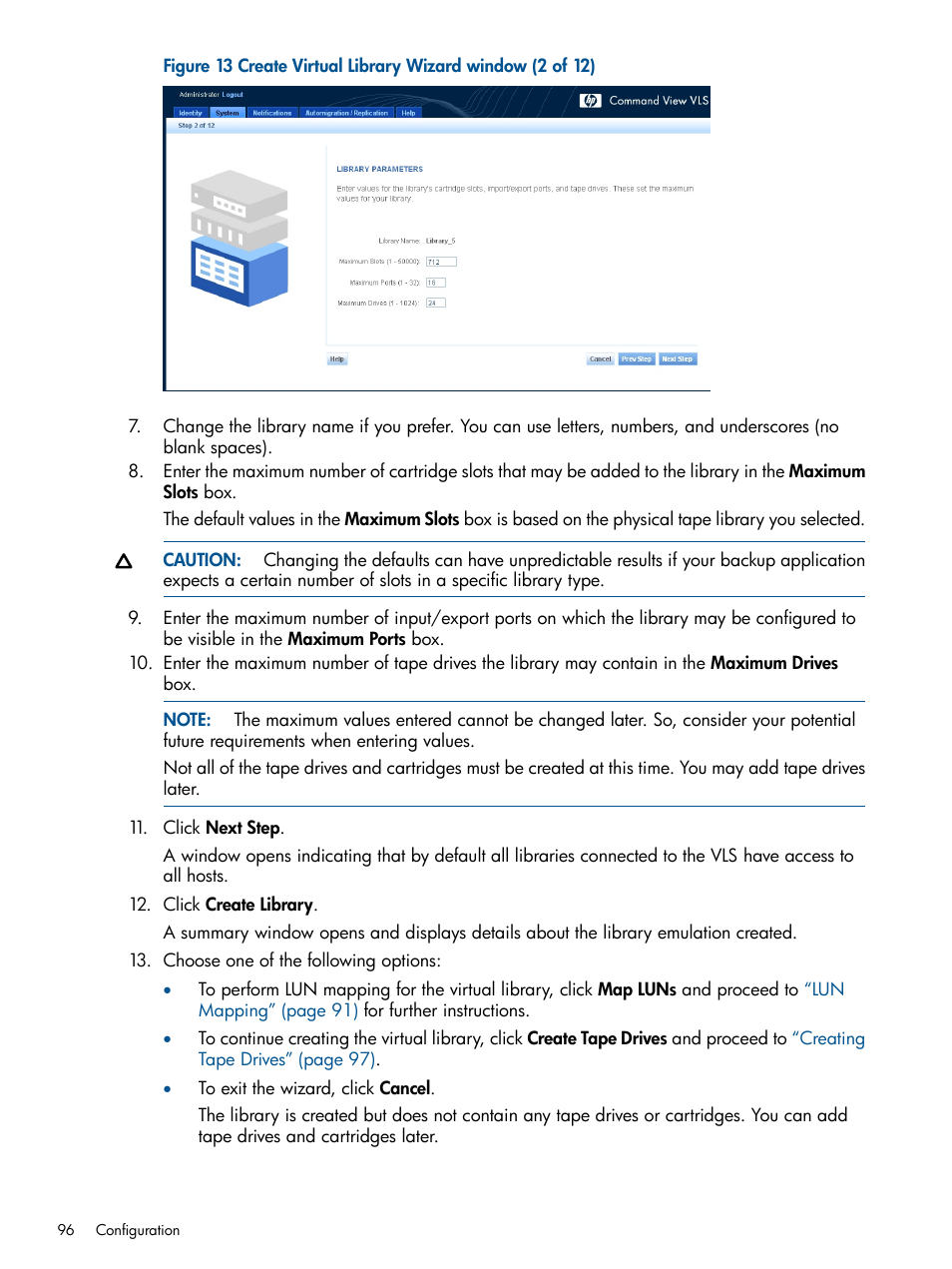 HP 12000 Virtual Library System EVA Gateway User Manual | Page 96 / 210