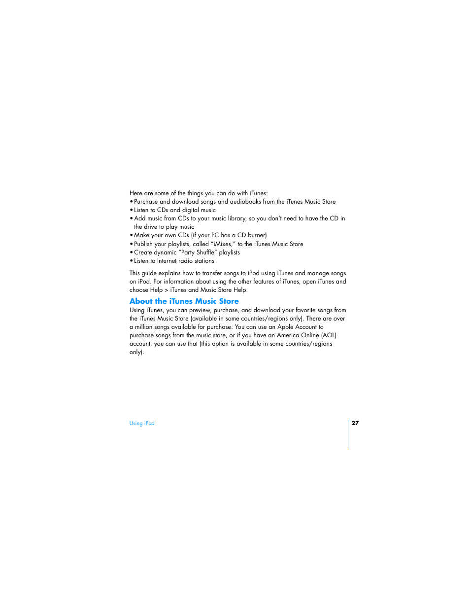 HP Apple iPod from HP MP7001 30GB Color Music Player User Manual | Page 27 / 84