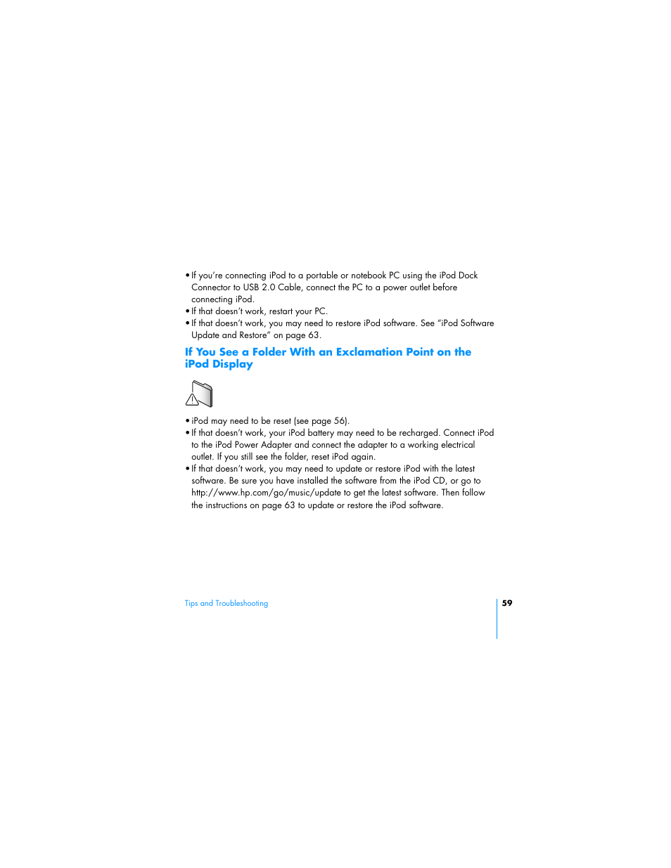 HP Apple iPod from HP MP7001 30GB Color Music Player User Manual | Page 59 / 84