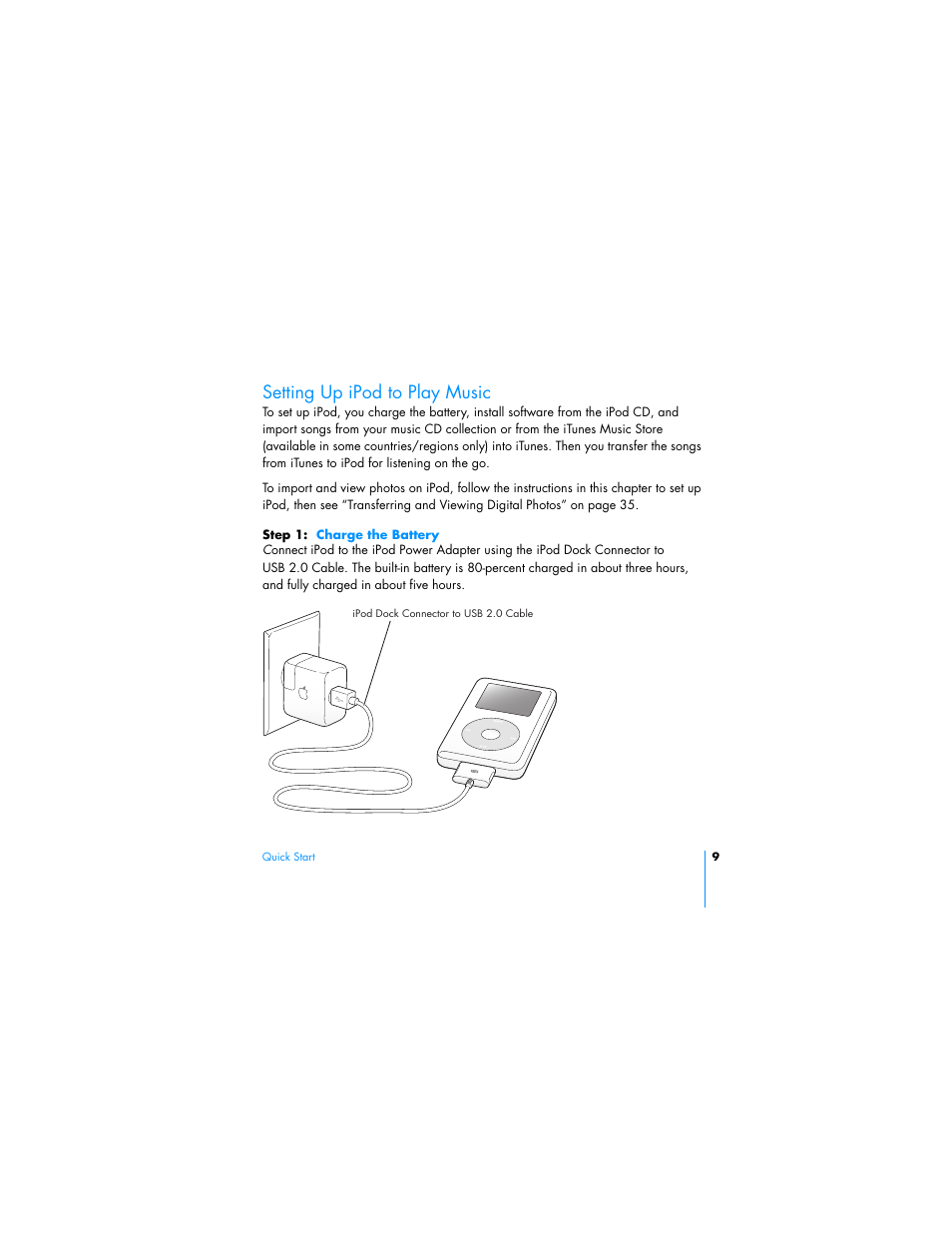 Setting up ipod to play music | HP Apple iPod from HP MP7001 30GB Color Music Player User Manual | Page 9 / 84