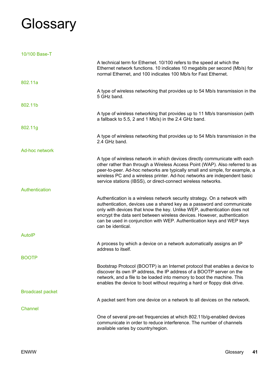 Glossary | HP LaserJet 1022nw Printer User Manual | Page 47 / 58