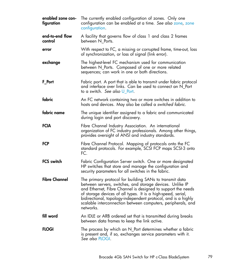 HP Brocade 4Gb SAN Switch for HP BladeSystem c-Class User Manual | Page 79 / 88