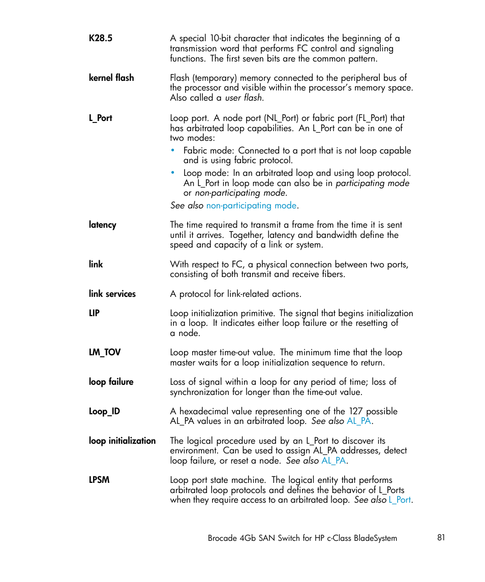 HP Brocade 4Gb SAN Switch for HP BladeSystem c-Class User Manual | Page 81 / 88