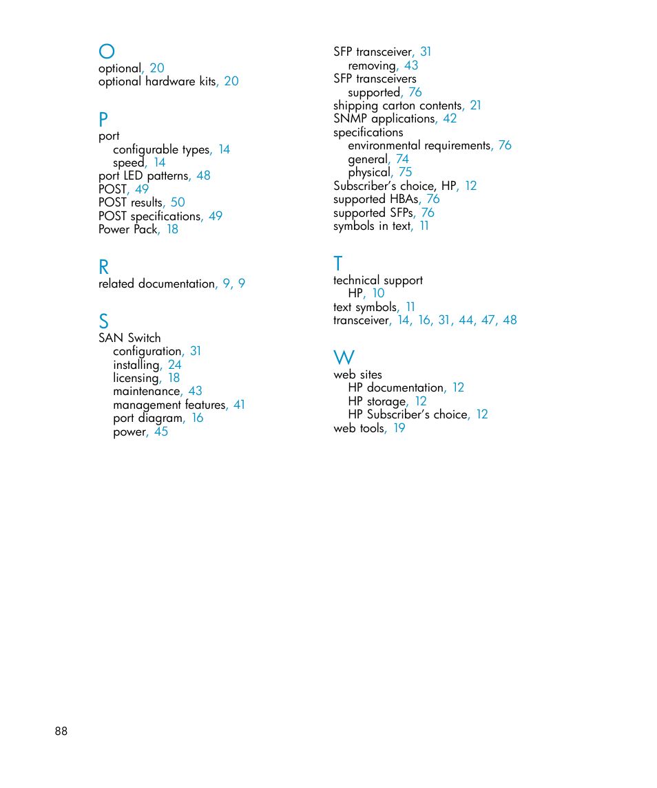 HP Brocade 4Gb SAN Switch for HP BladeSystem c-Class User Manual | Page 88 / 88