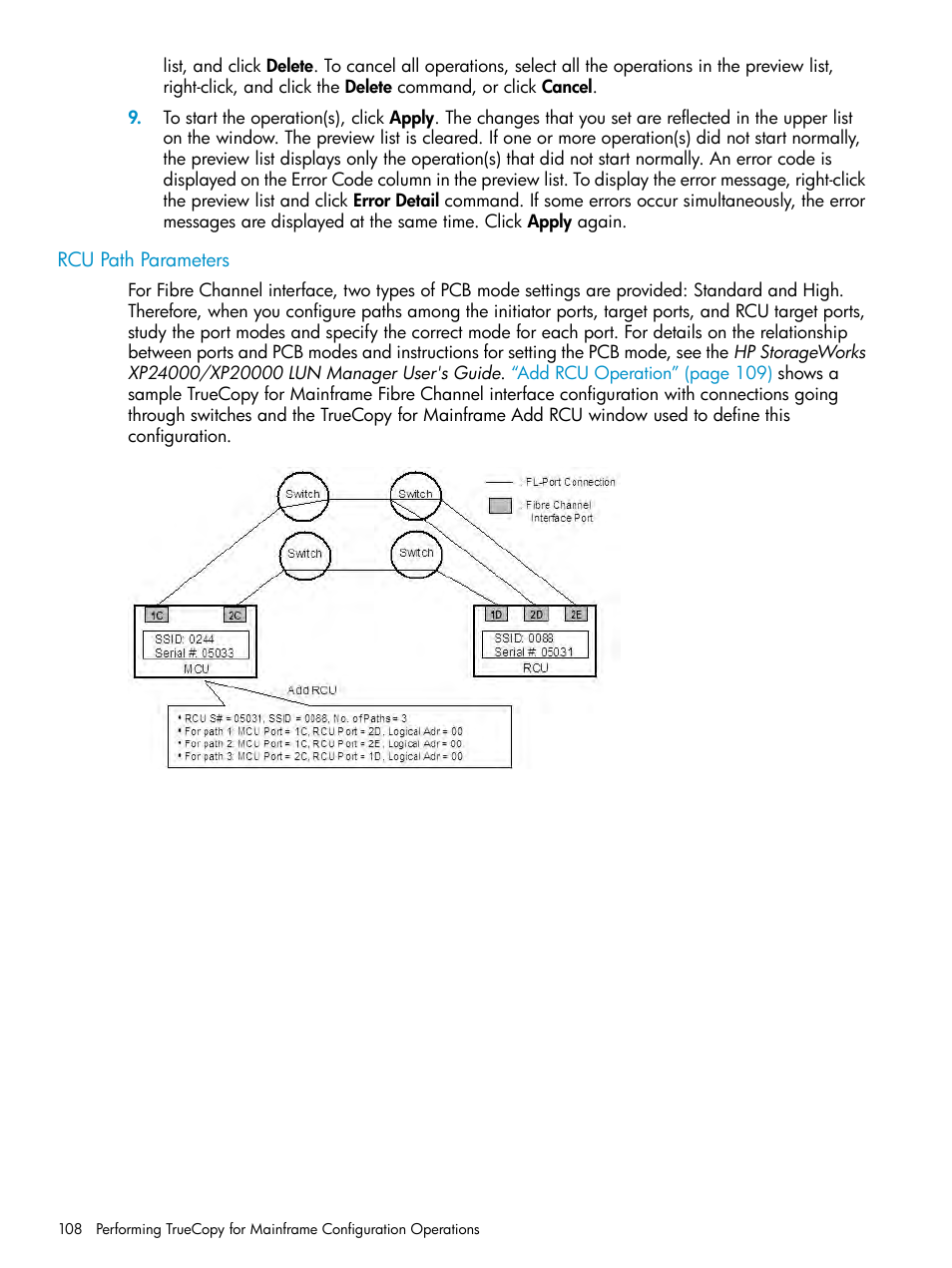 Rcu path parameters | HP StorageWorks XP Remote Web Console Software User Manual | Page 108 / 263