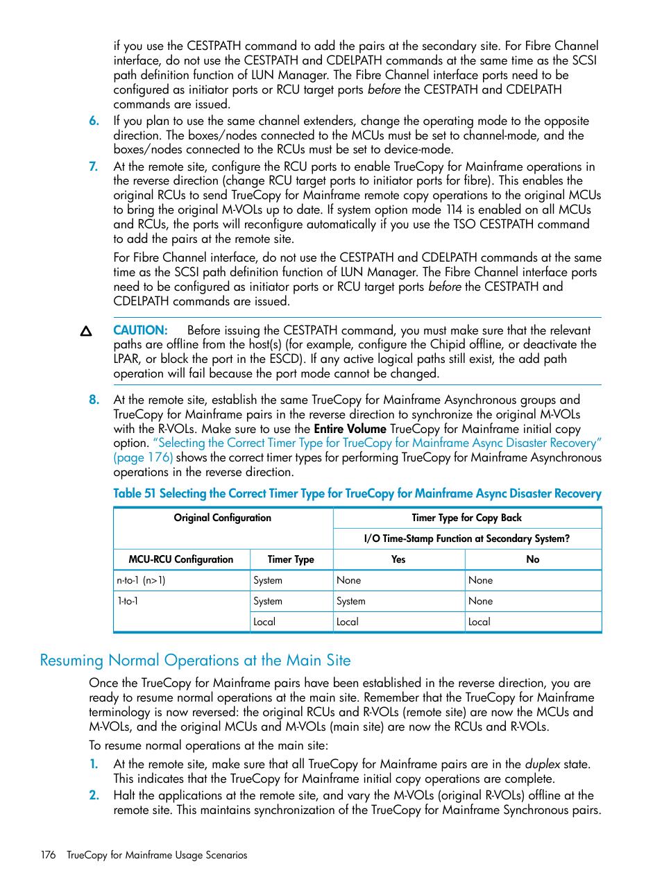 Resuming normal operations at the main site | HP StorageWorks XP Remote Web Console Software User Manual | Page 176 / 263
