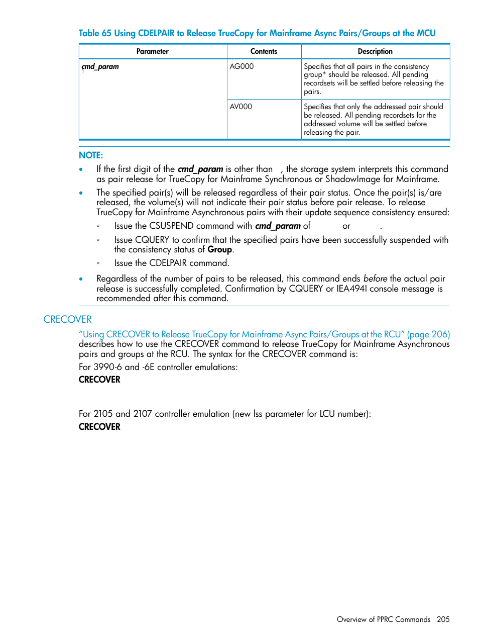Crecover | HP StorageWorks XP Remote Web Console Software User Manual | Page 205 / 263