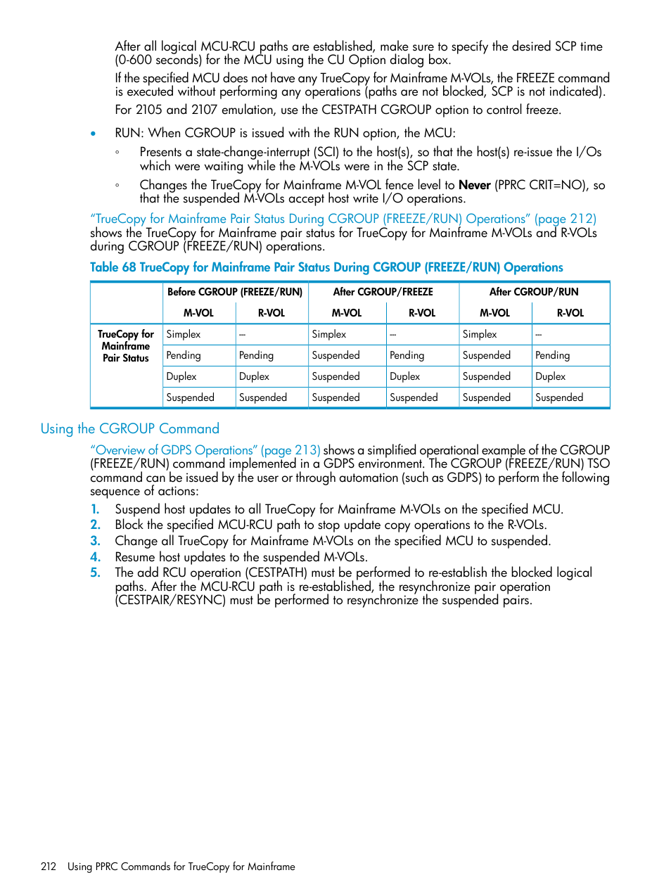 Using the cgroup command | HP StorageWorks XP Remote Web Console Software User Manual | Page 212 / 263
