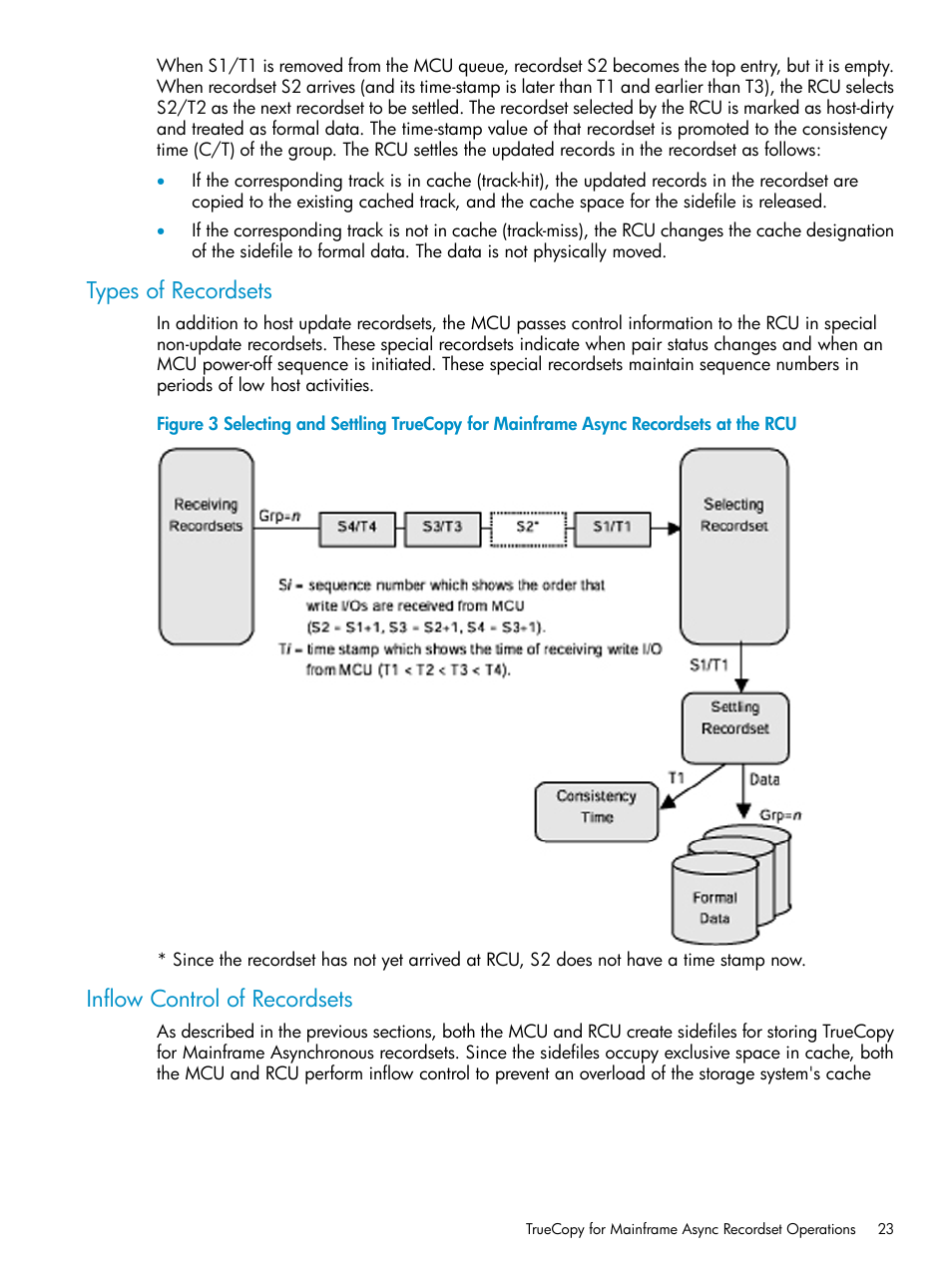 Types of recordsets, Inflow control of recordsets, Types of recordsets inflow control of recordsets | HP StorageWorks XP Remote Web Console Software User Manual | Page 23 / 263