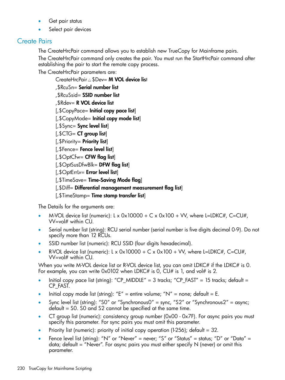 Create pairs | HP StorageWorks XP Remote Web Console Software User Manual | Page 230 / 263