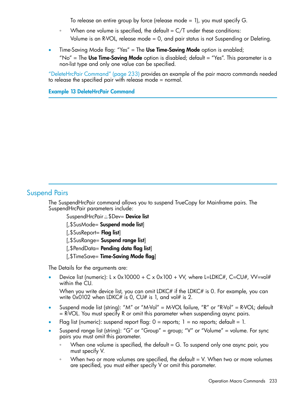 Suspend pairs | HP StorageWorks XP Remote Web Console Software User Manual | Page 233 / 263