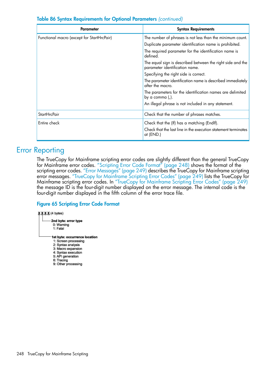 Error reporting | HP StorageWorks XP Remote Web Console Software User Manual | Page 248 / 263