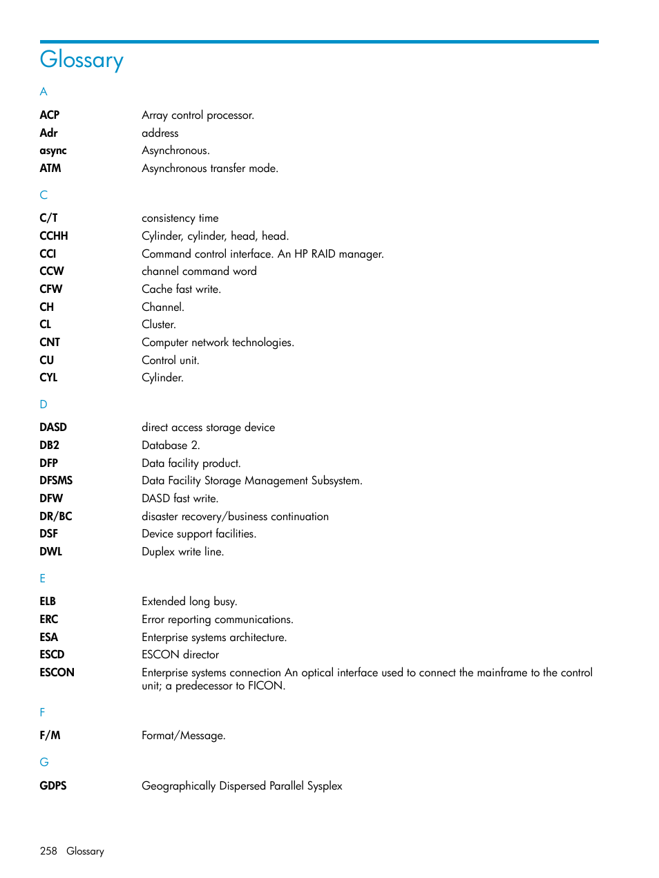 Glossary | HP StorageWorks XP Remote Web Console Software User Manual | Page 258 / 263