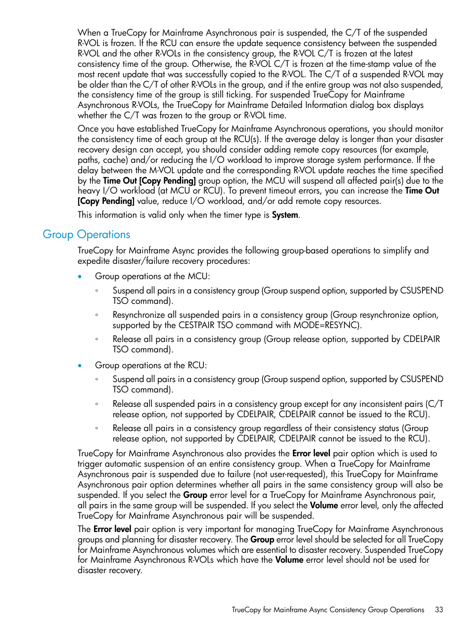 Group operations | HP StorageWorks XP Remote Web Console Software User Manual | Page 33 / 263
