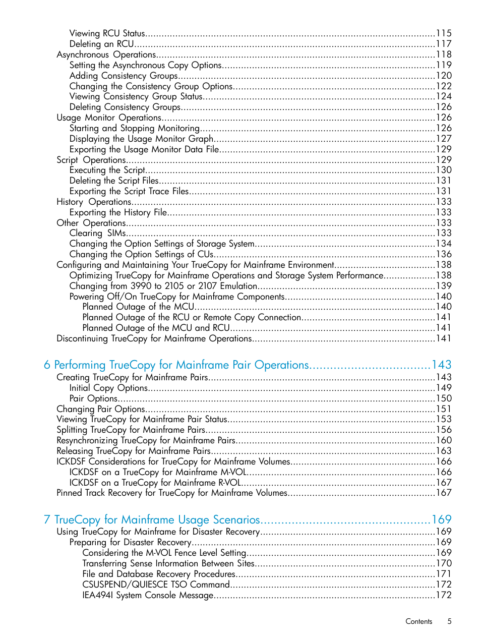 7 truecopy for mainframe usage scenarios | HP StorageWorks XP Remote Web Console Software User Manual | Page 5 / 263