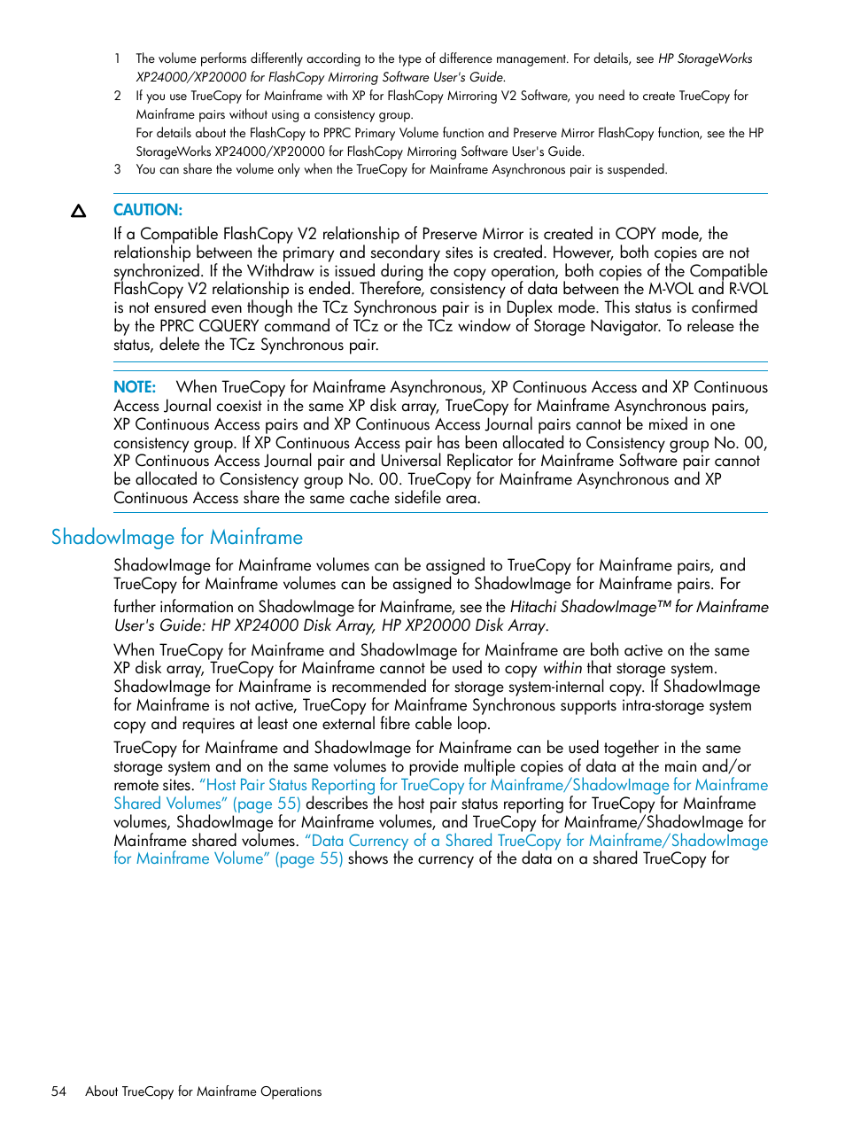 Shadowimage for mainframe | HP StorageWorks XP Remote Web Console Software User Manual | Page 54 / 263