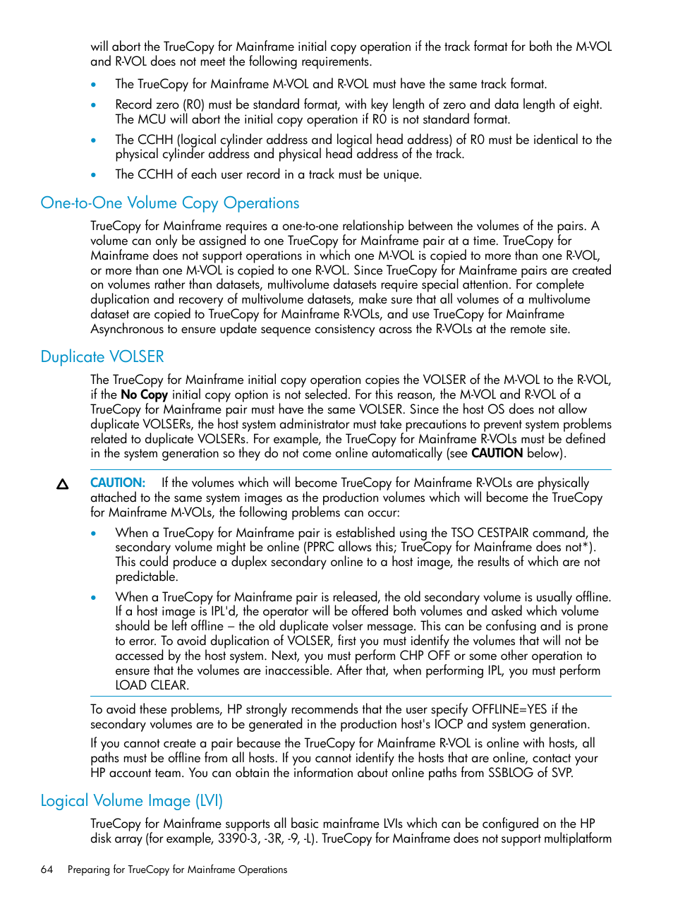 One-to-one volume copy operations, Duplicate volser, Logical volume image (lvi) | HP StorageWorks XP Remote Web Console Software User Manual | Page 64 / 263